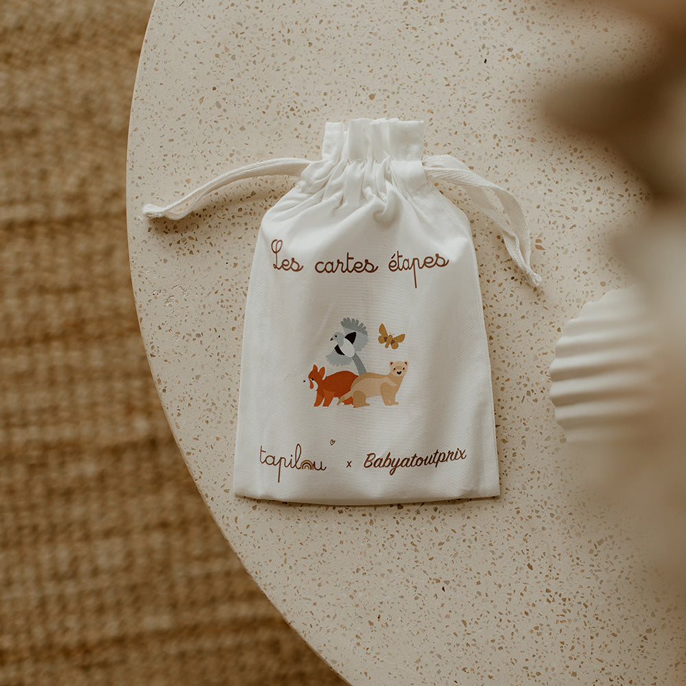pochon cartes étapes tapilou x babyatoutprix