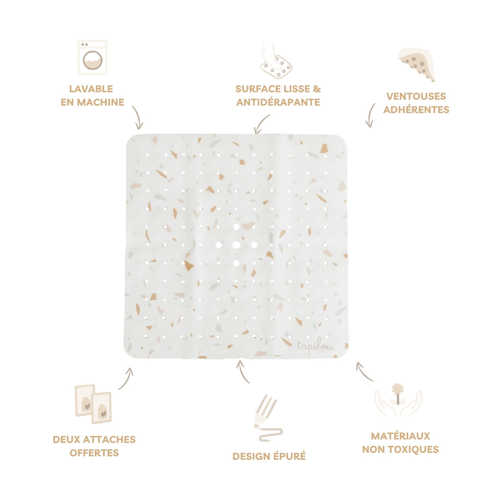 illustration avantages tapis de douche terrazzo tapilou 