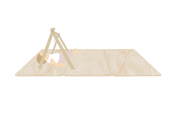 illustration d'un bébé sous une arche sur le tapis de jeu xl oasis