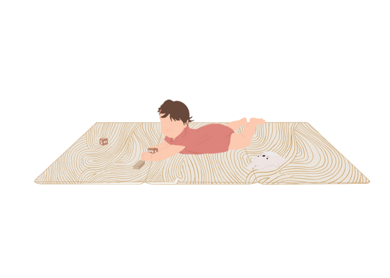 illustration d'un bébé sur le tapis de jeu xl oasis