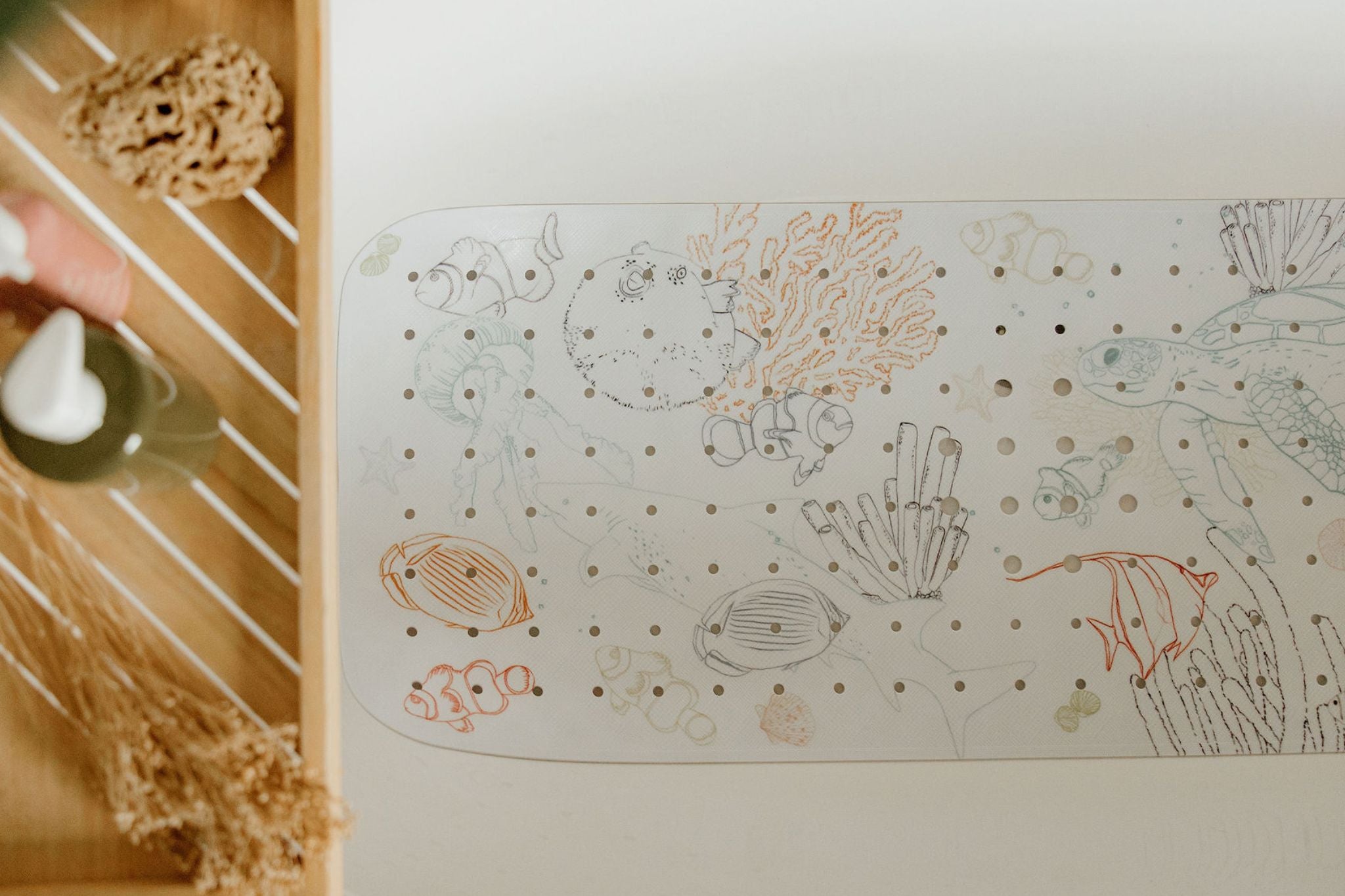 tapis de bain bubulle dans une baignoire