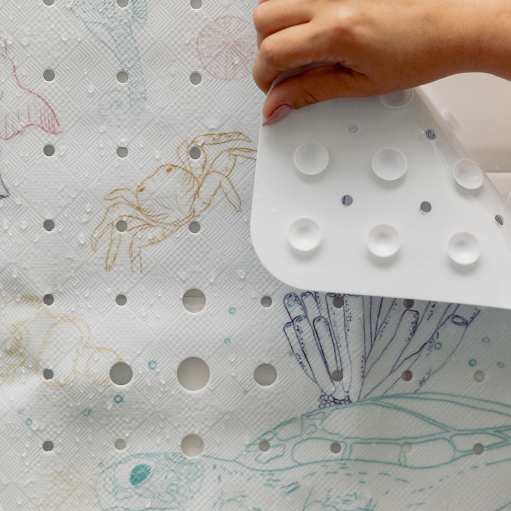 tapis de douche avec ventouse animaux mer tapilou